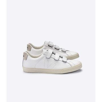 White Men's Veja 3-LOCK LEATHER Sneakers | AU 303CTV